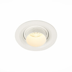 Фото ST701.538.07 Св-к встр. Zoom Белый LED 1*7W 3000K 560Lm Ra 15°-60° IP20 D90xH65 170-240V Встраиваемые светильники