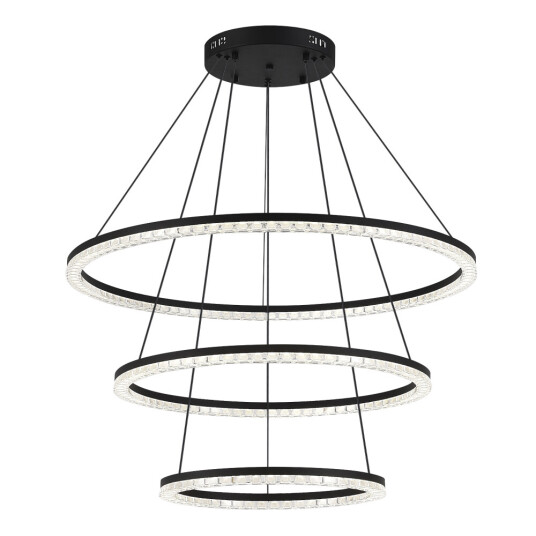 Фото SL1018.403.03 Светильник подвесной ST-Luce черный/прозрачный LED 1*130W 4000K ЭВКЛИДИК