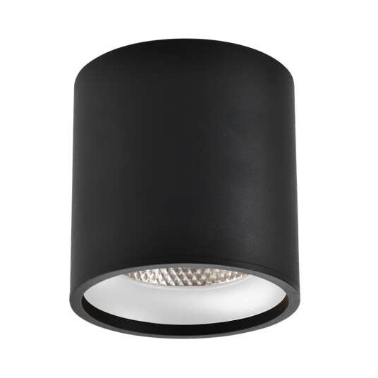 Фото ST165.432.12 Светильник потолочный Черный LED 1*12W 3000K 840Lm Ra>90 36° IP44 D80xH85 85-265V Накладные светильники
