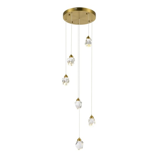 Фото SL6114.203.06 Светильник подвесной ST-Luce Золотистый/Прозрачный LED 6*3W 3000K КАСКАТО