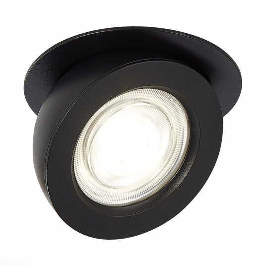 Фото ST654.438.10 Св-к встр. Черный LED 1*10W 3000K 850Lm Ra>90 38° IP20 D109xH60 180-240V Встраиваемые светильники