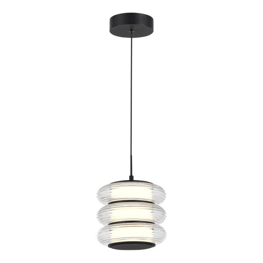 Фото SL6239.403.03 Светильник подвесной ST-Luce черный/прозрачный LED 1*16W 3000K ФРИТЕЛЛА