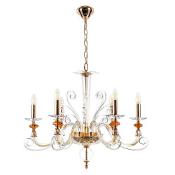 Фото Люстра Crystal Lux CATARINA SP6 V2 GOLD/TRANSPARENT-COGNAC