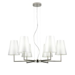 Фото SLE105903-06 Светильник подвесной Никель/Белый E14 6*40W BELLINO