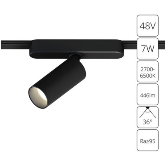 Фото A2956PL-1BK СВЕТИЛЬНИК ПОТОЛОЧНЫЙ RAPID 48В 7Вт макс 446лм 2700-6500К 95+ 36° smart