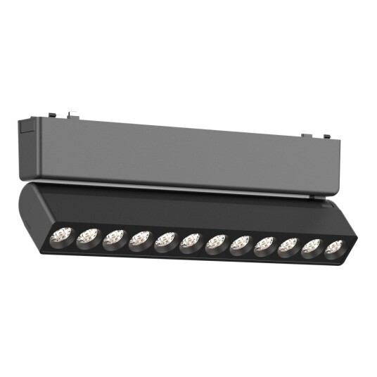 Фото ST675.436.12 Магнитный трековый светильник Черный LED 1*12W 3000K 710Lm Ra>90 IP20 L230xW26xH80 48V SKYFLAT